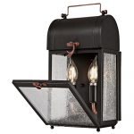Westinghouse-6334900-Mulberry-Two-Light-Outdoor-Wall-Fixture-Matte-Black-Finish-with-Washed-Copper-Accents-and-Clear-Seeded-Glass-0-2