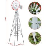 World-Pride-Windmill-Ornamental-Metal-Wind-Wheel-Gray-and-Red-Garden-Weather-Vane-Rust-Resistant-8FT-0-0