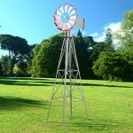 World-Pride-Windmill-Ornamental-Metal-Wind-Wheel-Gray-and-Red-Garden-Weather-Vane-Rust-Resistant-8FT-0