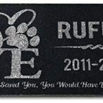You-Left-Paw-Prints-on-Our-Hearts-Pet-Headstones-Personalized-Grave-Markers-Absolute-Black-Granite-Garden-Plaque-Engraved-with-Dog-Cat-Name-Dates-0