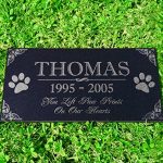 You-Left-Paw-Prints-on-Our-Hearts-Pet-Memorial-Stones-Personalized-Headstone-Grave-Marker-Absolute-Black-Granite-Garden-Plaque-Engraved-with-Dog-Cat-Name-Dates-0-0