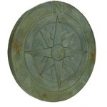 Zeckos-Compass-Rose-Symbol-Green-Verdigris-Finish-Round-Cement-Step-Stone-10-Inch-0